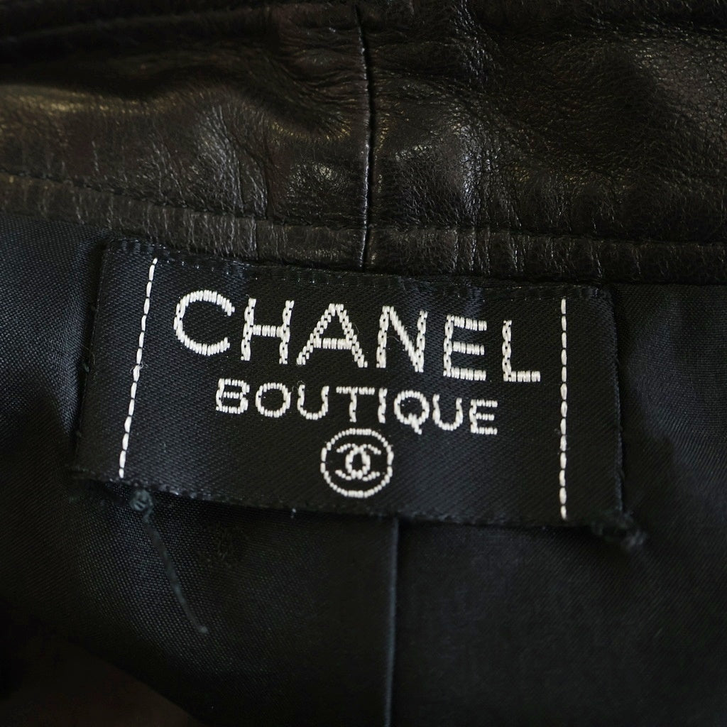 CHANEL(シャネル) ■ココボタン ストレートパンツ ブラウン レザー レディース
