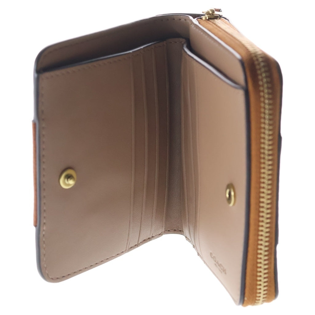 COACH(コーチ) ビルフォールド ウォレット・ホース アンド キャリッジ 二つ折り財布 アイボリー×ブラウン PVC×レザー CR992 B4RGL ゴールド金具 レディース