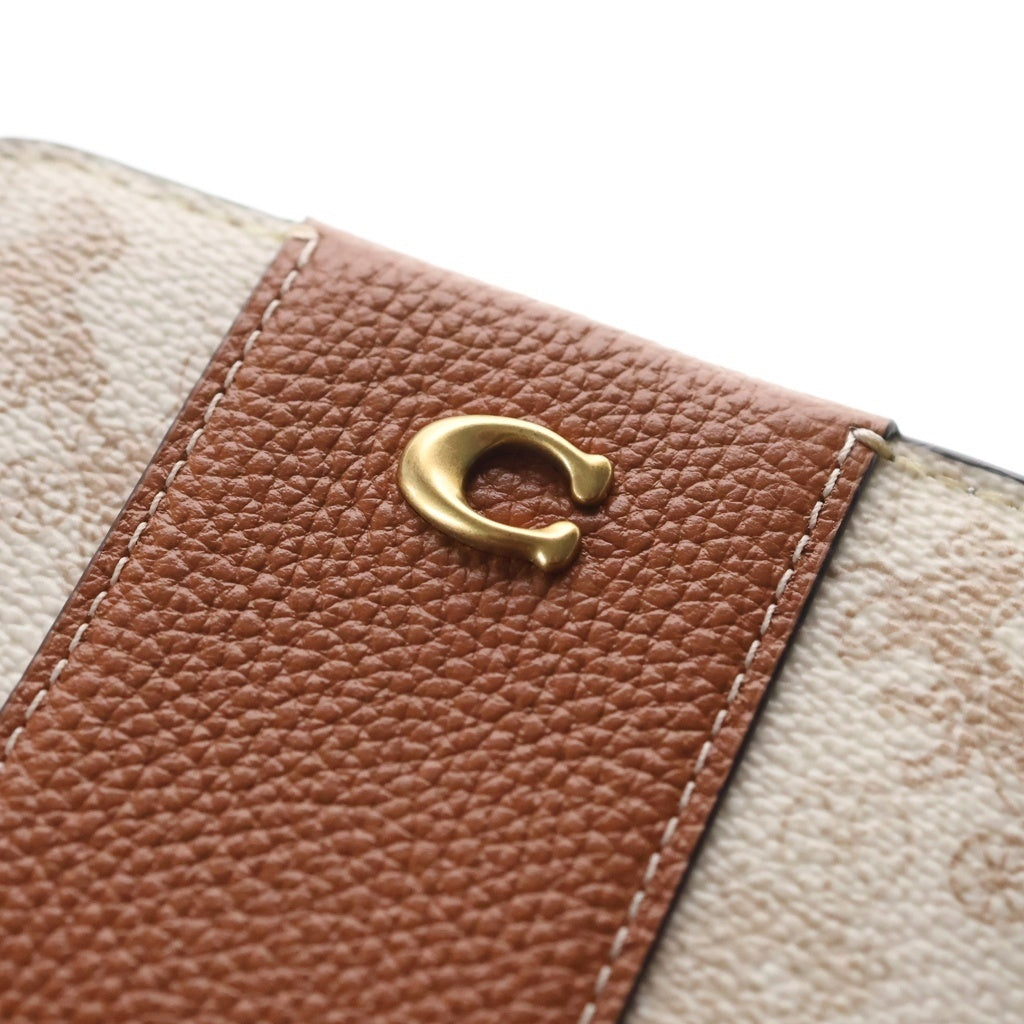 COACH(コーチ) ビルフォールド ウォレット・ホース アンド キャリッジ 二つ折り財布 アイボリー×ブラウン PVC×レザー CR992 B4RGL ゴールド金具 レディース
