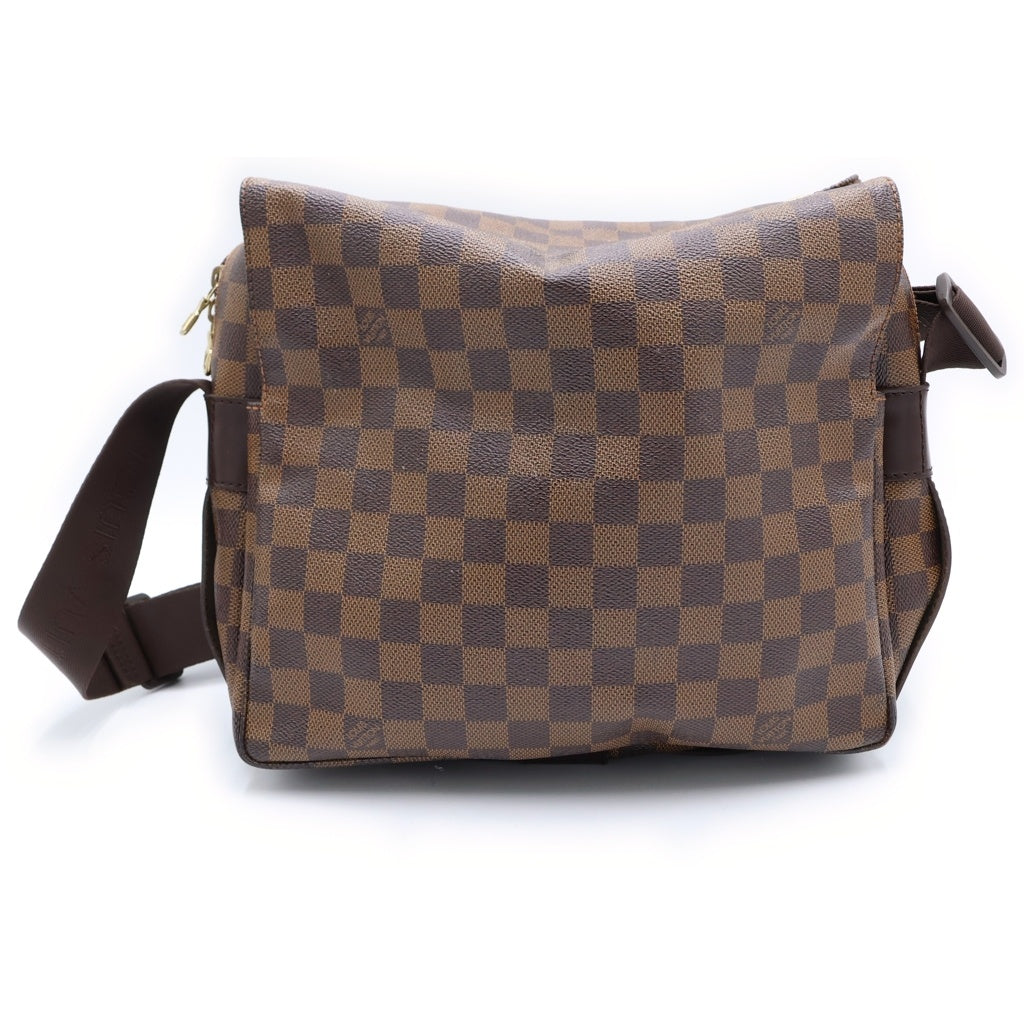 LOUIS VUITTON(ルイヴィトン) ダミエ ナヴィグリオ ショルダーバッグ ブラウン レザー×PVC N45255 ゴールド金具 レディース