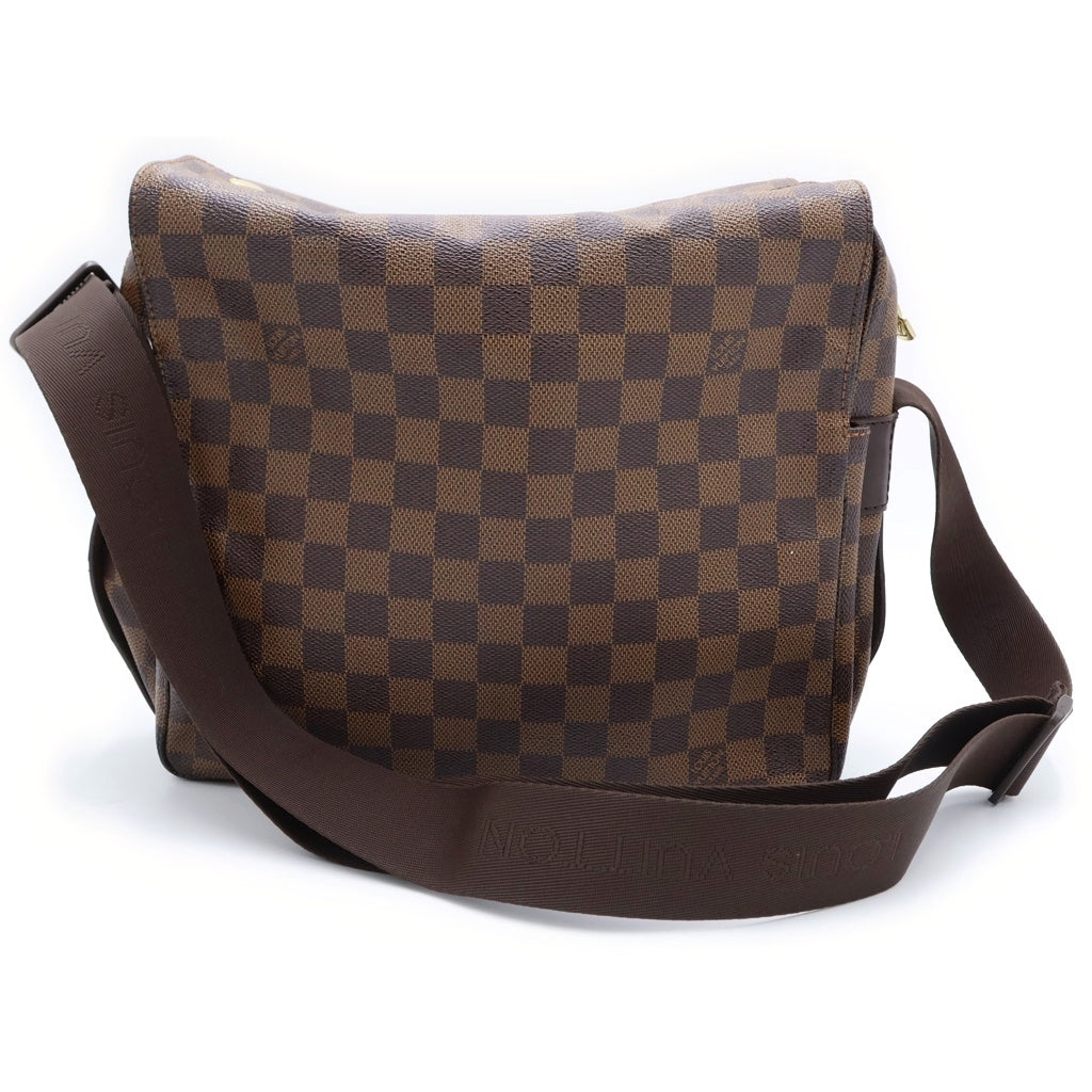 LOUIS VUITTON(ルイヴィトン) ダミエ ナヴィグリオ ショルダーバッグ ブラウン レザー×PVC N45255 ゴールド金具 レディース