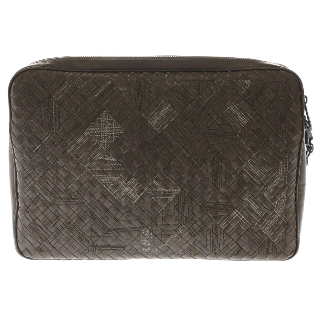 BOTTEGA VENETA(ボッテガヴェネタ) アトラス イントレチャート クラッチバッグ ブラウン レザー