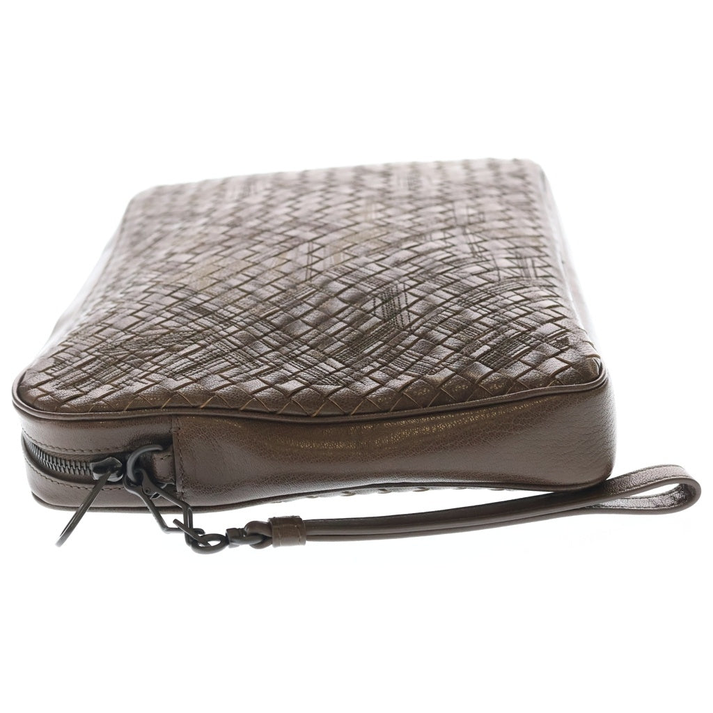 BOTTEGA VENETA(ボッテガヴェネタ) アトラス イントレチャート クラッチバッグ ブラウン レザー