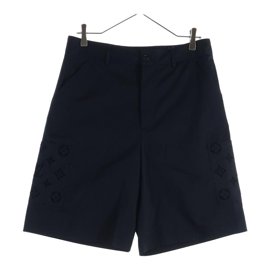 LOUIS VUITTON(ルイヴィトン) 24AW モノグラム フロック フロッキープリント カーゴ ハーフ ショートパンツ ショーツ ブラック RM242MQ FUG HRP43W