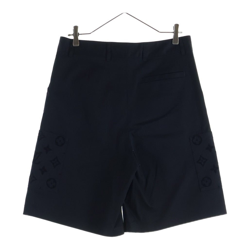 LOUIS VUITTON(ルイヴィトン) 24AW モノグラム フロック フロッキープリント カーゴ ハーフ ショートパンツ ショーツ ブラック RM242MQ FUG HRP43W