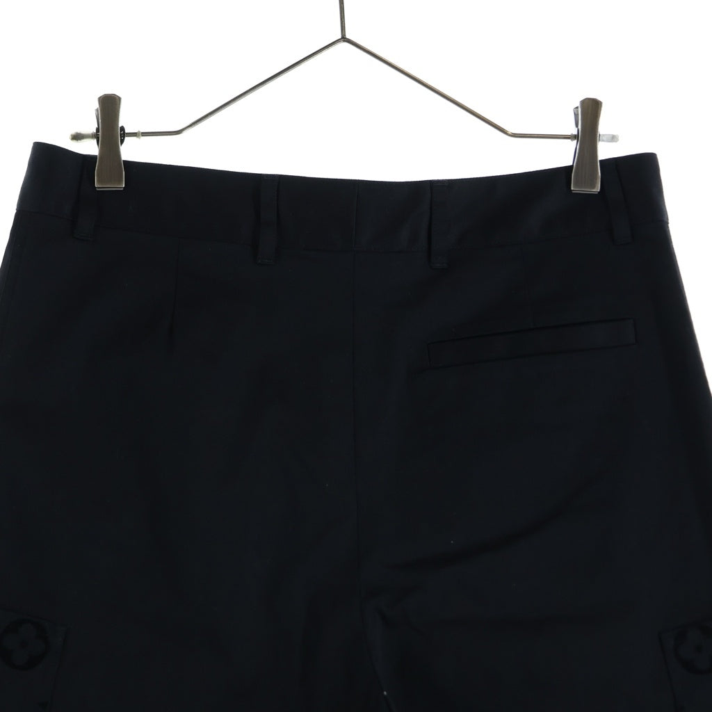 LOUIS VUITTON(ルイヴィトン) 24AW モノグラム フロック フロッキープリント カーゴ ハーフ ショートパンツ ショーツ ブラック RM242MQ FUG HRP43W