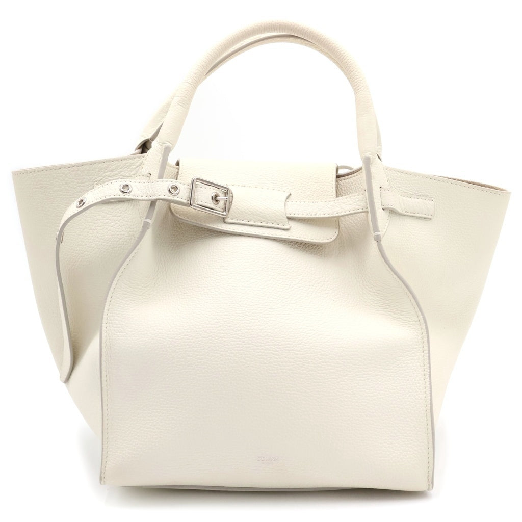 CELINE(セリーヌ) ビッグバッグ ショルダーバッグ ハンドバッグ ホワイト レザー シルバー金具 レディース