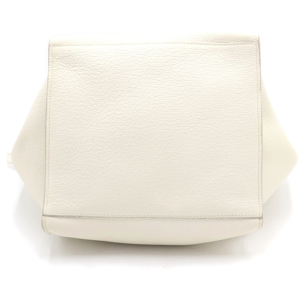 CELINE(セリーヌ) ビッグバッグ ショルダーバッグ ハンドバッグ ホワイト レザー シルバー金具 レディース