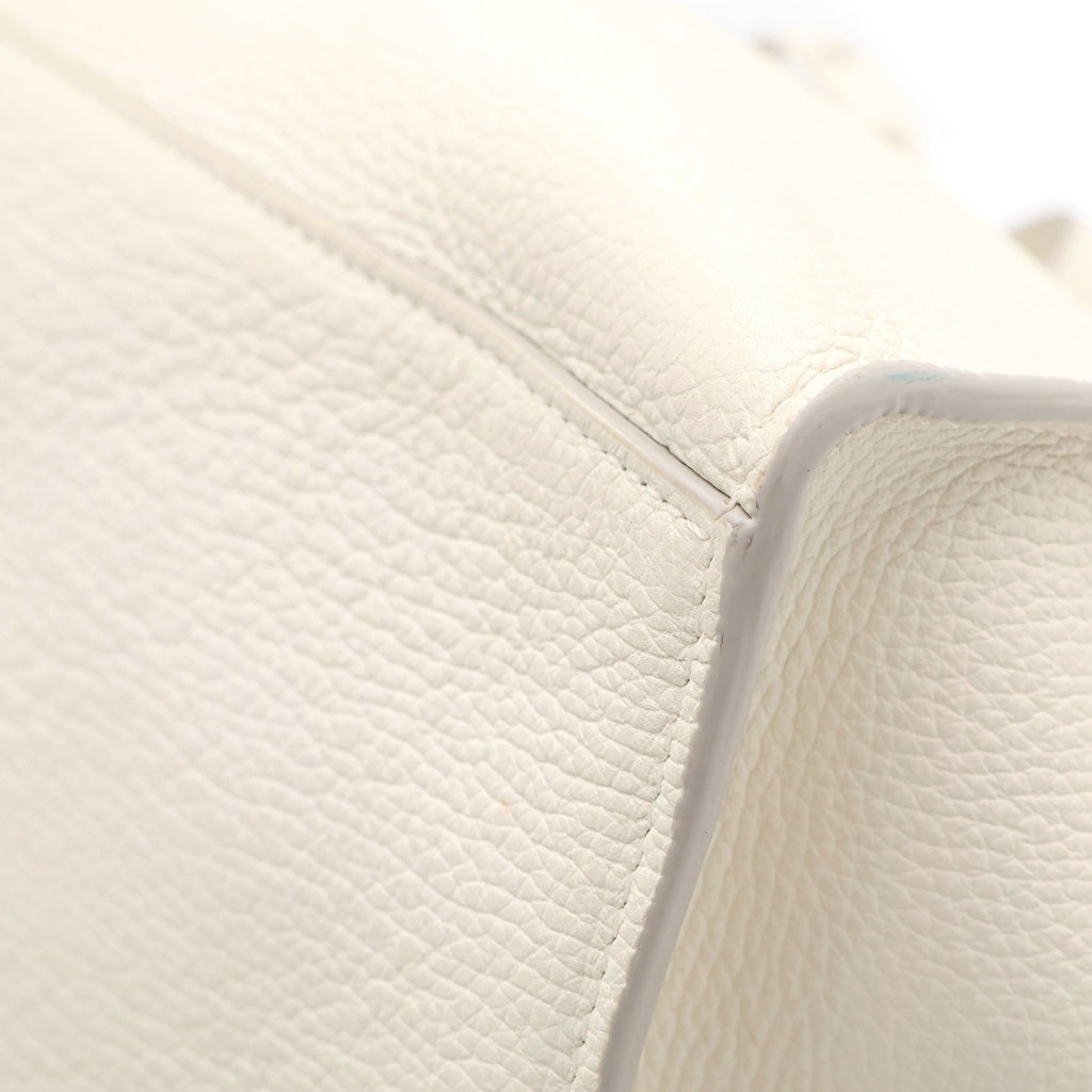 CELINE(セリーヌ) ビッグバッグ ショルダーバッグ ハンドバッグ ホワイト レザー シルバー金具 レディース