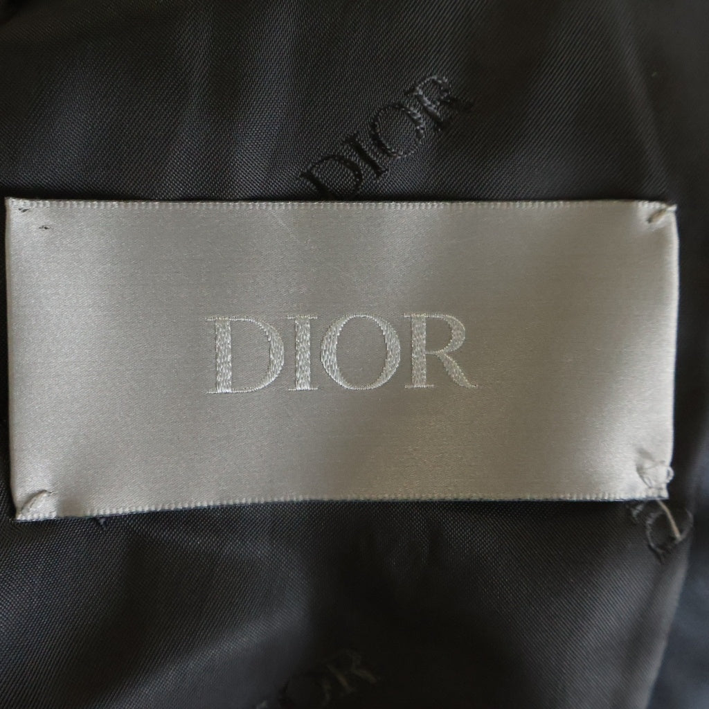 Christian Dior(クリスチャンディオール) 20SS ALEX FOXTON バックロゴ刺繍 サドルポケット ナイロン ジップアップ ボンバージャケット ブルゾン MA-1 グレー 943C439C4732