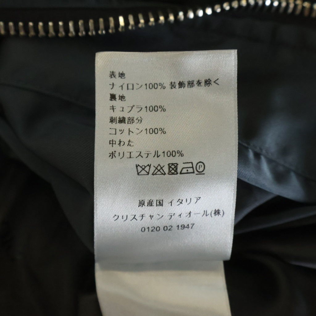 Christian Dior(クリスチャンディオール) 20SS ALEX FOXTON バックロゴ刺繍 サドルポケット ナイロン ジップアップ ボンバージャケット ブルゾン MA-1 グレー 943C439C4732
