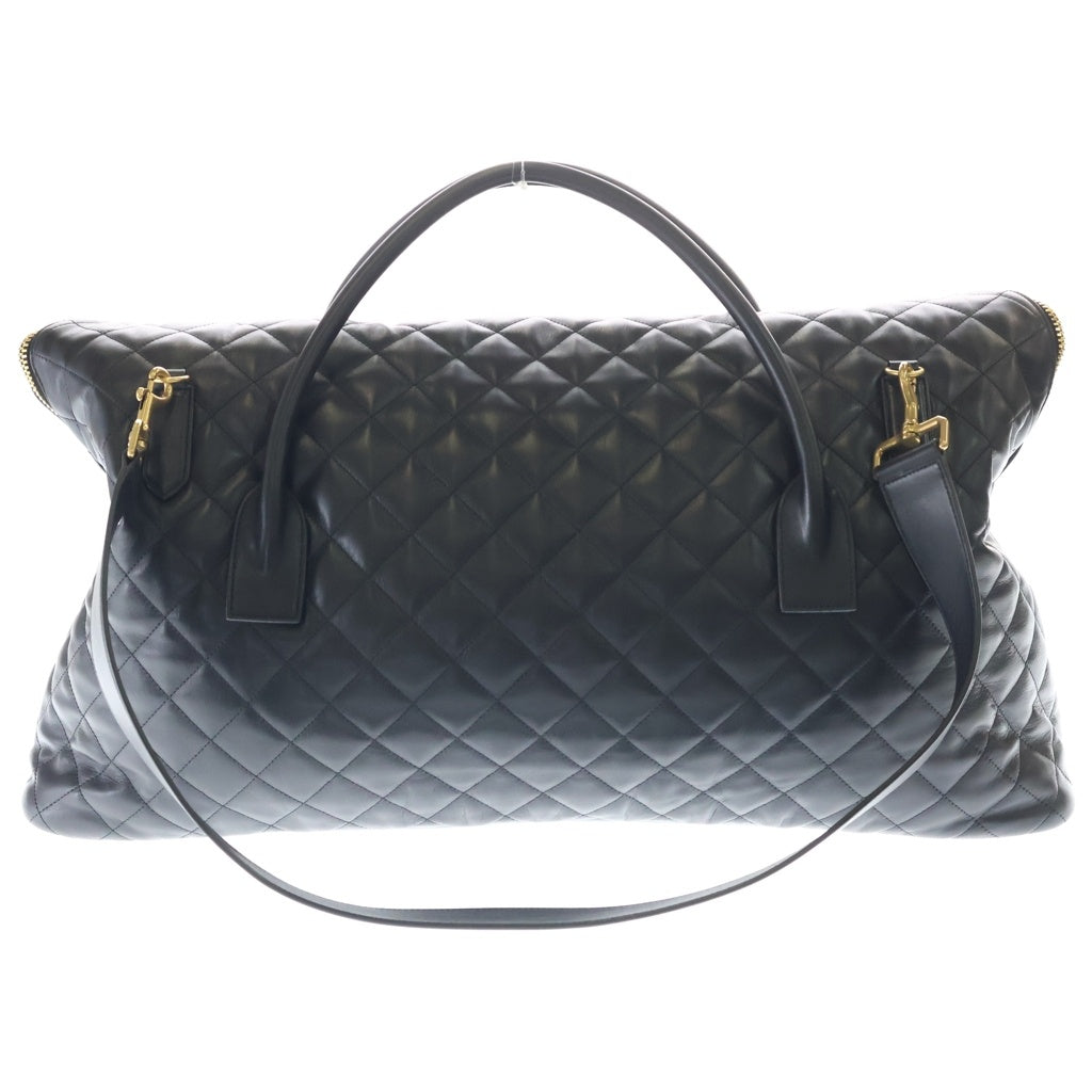 SAINT LAURENT PARIS(サンローランパリ) ESジャイアント ボストンバッグ ハンドバッグ ショルダーバッグ 2WAYバッグ ブラック レザー ゴールド金具