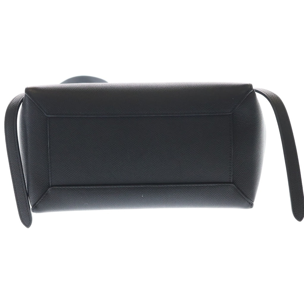 CELINE(セリーヌ) ベルトバッグ マイクロ レザー 2WAYバッグ ハンドバッグ ショルダーバッグ ブラック ゴールド金具 レディース