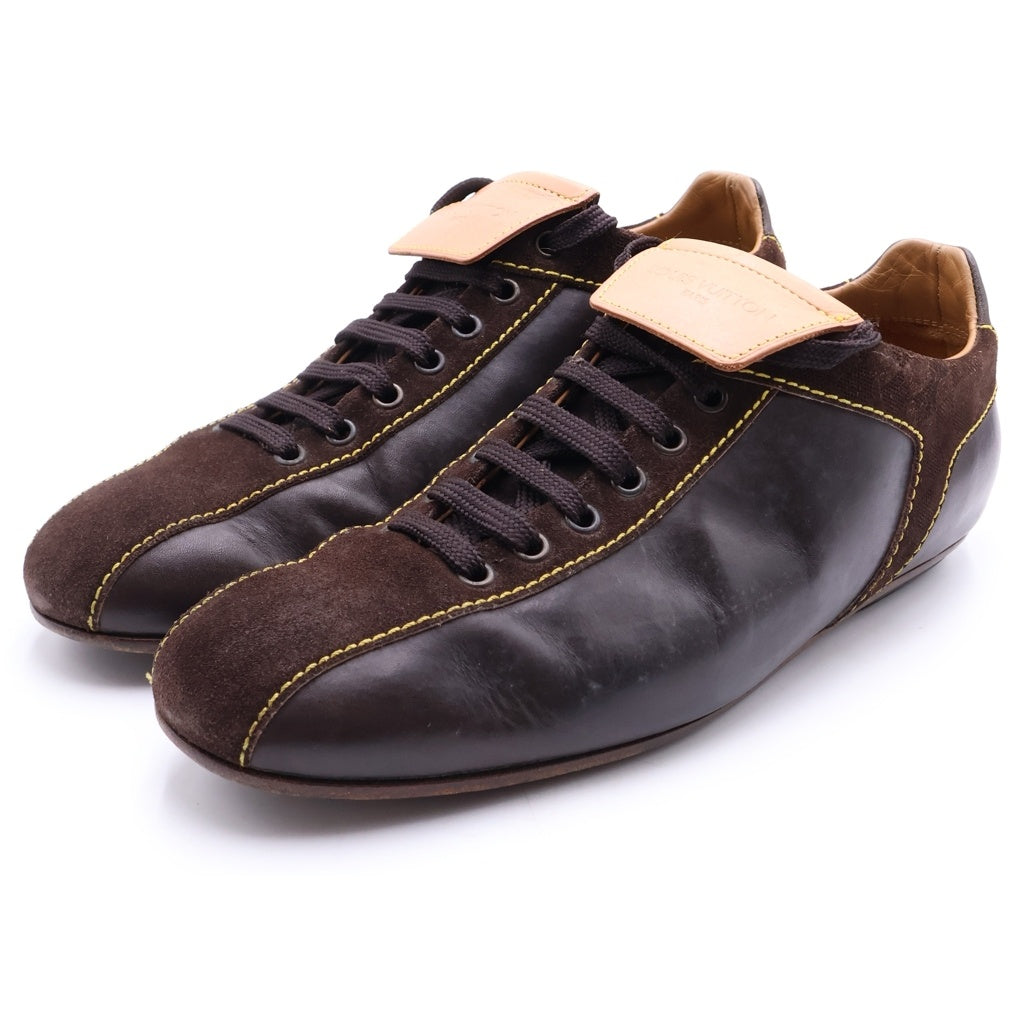 LOUIS VUITTON(ルイヴィトン) レザー レースアップ ローカットシューズ スニーカー ブラウン BA0073