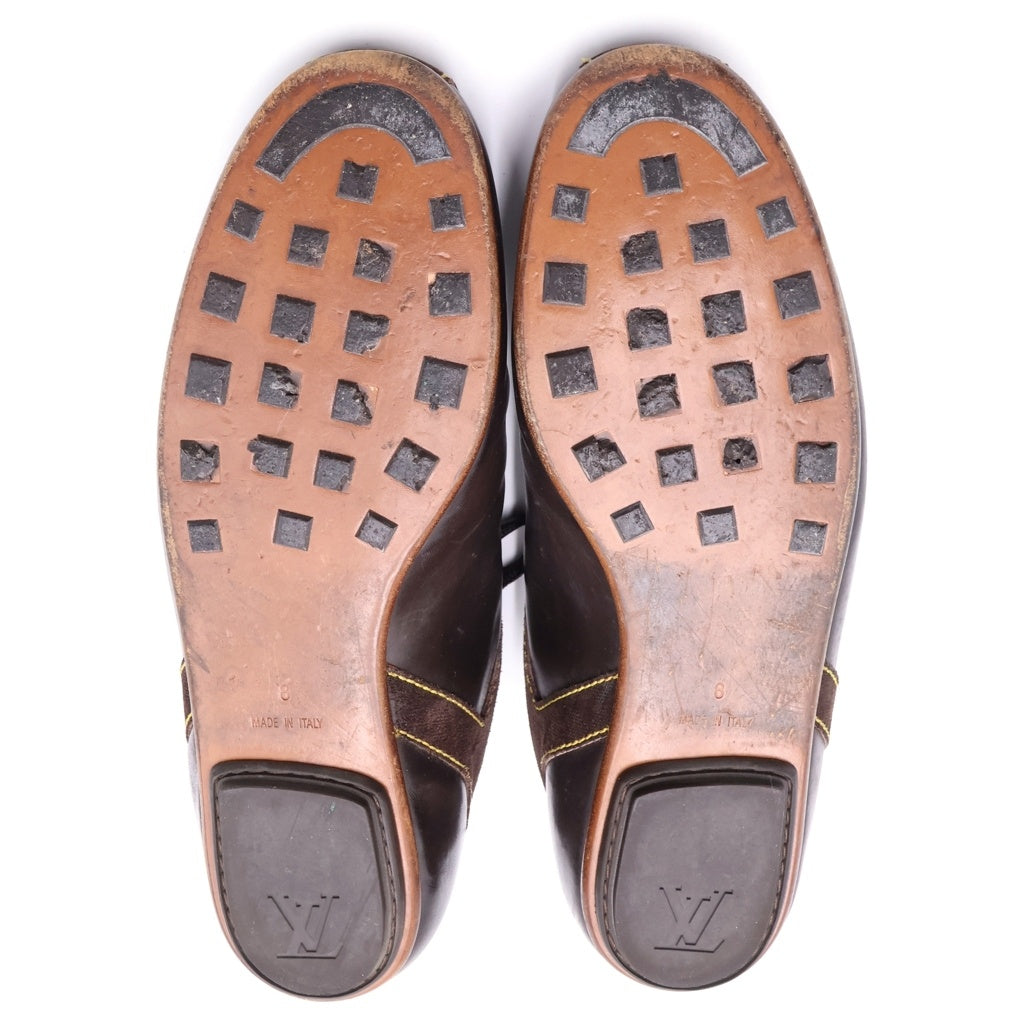 LOUIS VUITTON(ルイヴィトン) レザー レースアップ ローカットシューズ スニーカー ブラウン BA0073