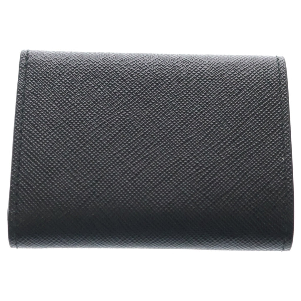 PRADA(プラダ) サフィアーノトライアングルロゴ レザー 三つ折り財布 コンパクトウォレット 2MH042 ブラック レディース