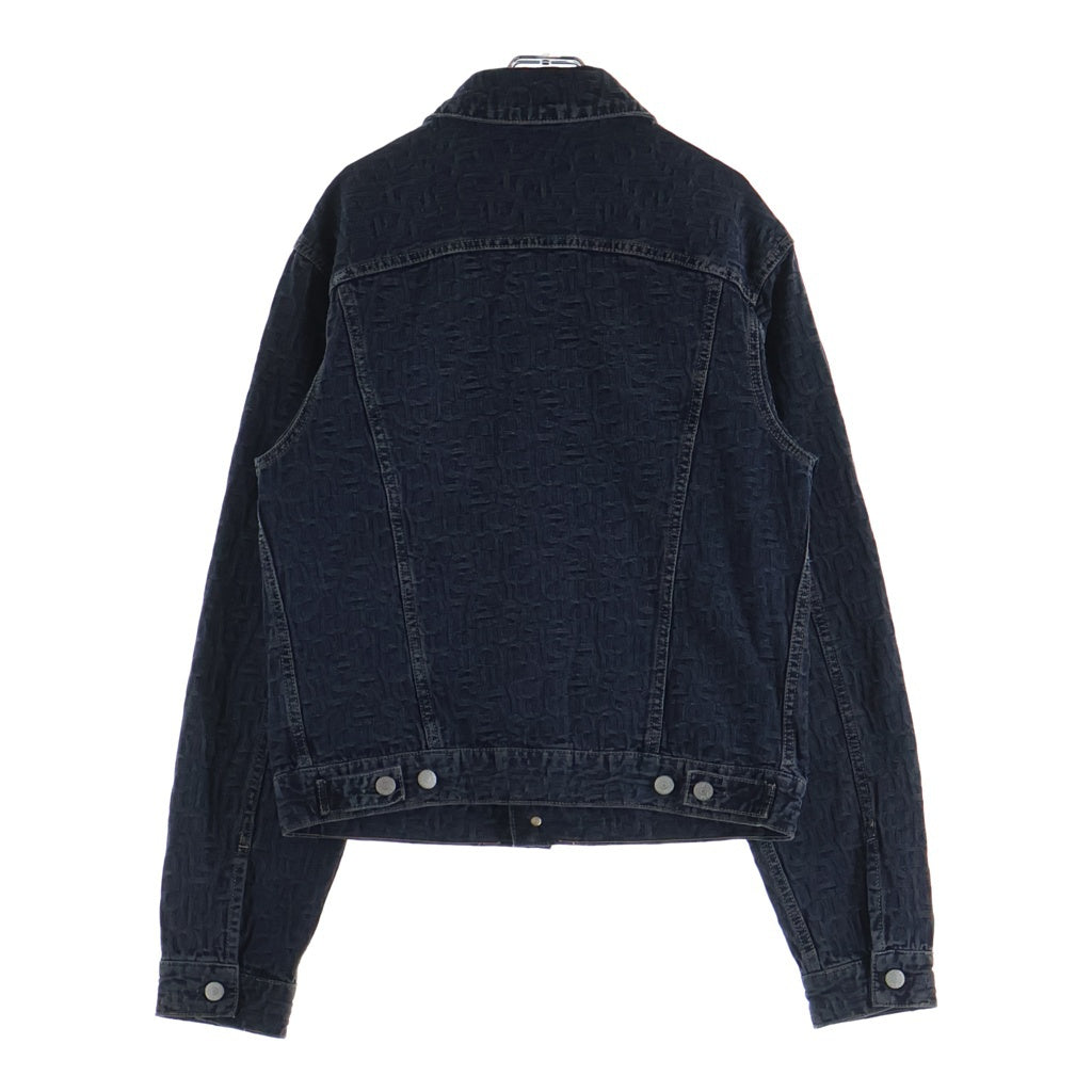 Acne Studios(アクネ ストゥディオズ) モノグラム ジャカードデニムジャケット 総柄 ブルー B90775