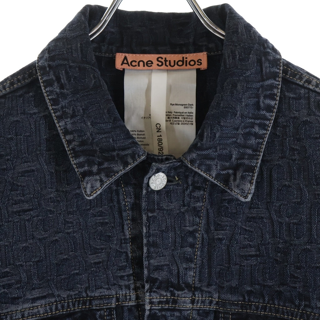 Acne Studios(アクネ ストゥディオズ) モノグラム ジャカードデニムジャケット 総柄 ブルー B90775