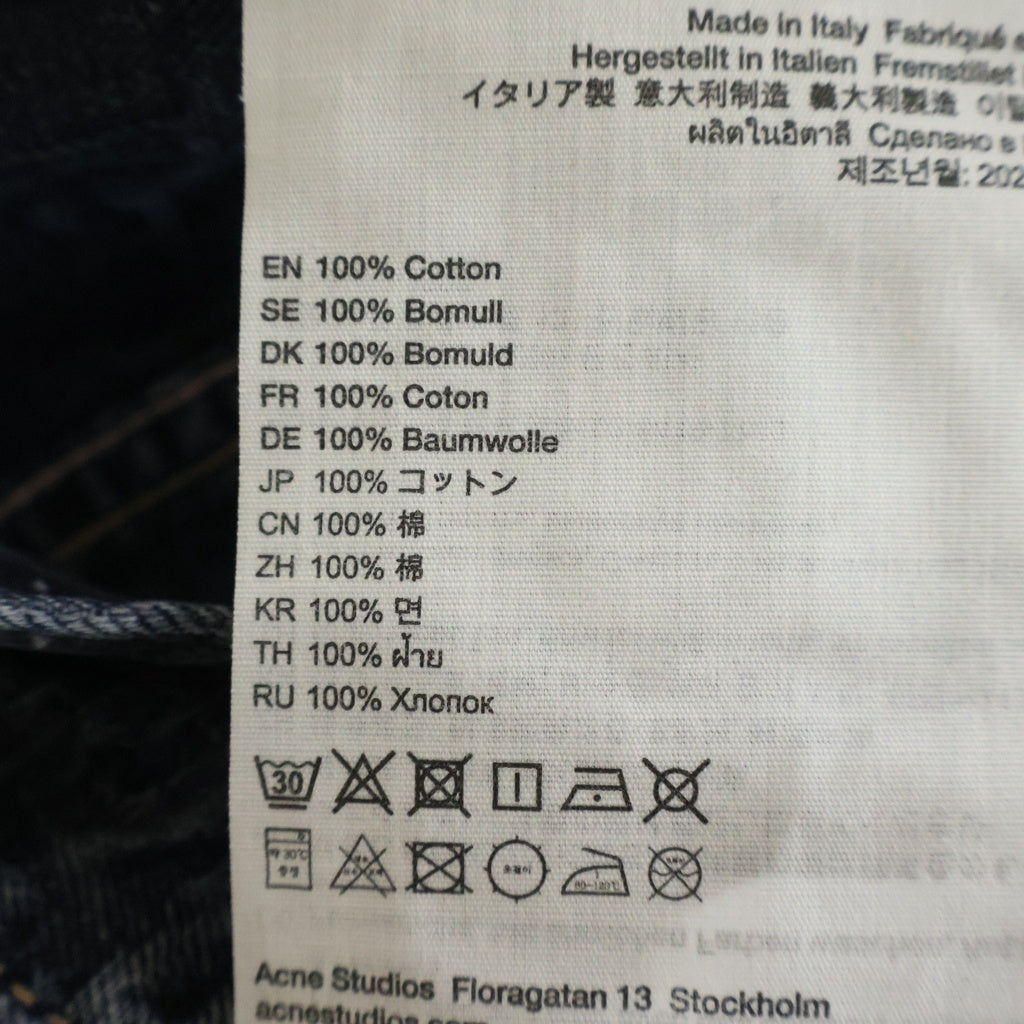 Acne Studios(アクネ ストゥディオズ) モノグラム ジャカードデニムジャケット 総柄 ブルー B90775