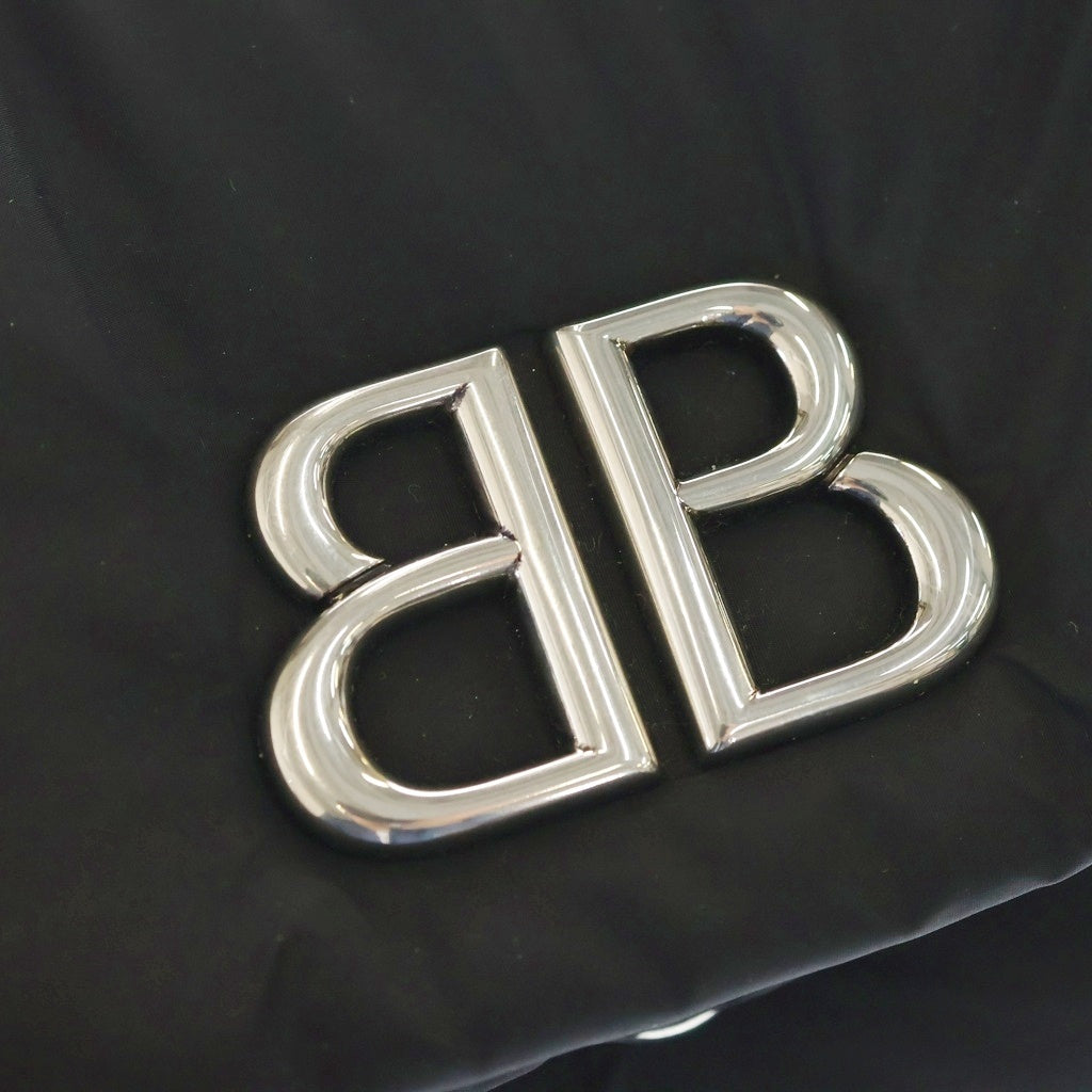 BALENCIAGA(バレンシアガ) モナコ チェーンショルダーバッグ ブラック ナイロン 765966 シルバー金具 レディース