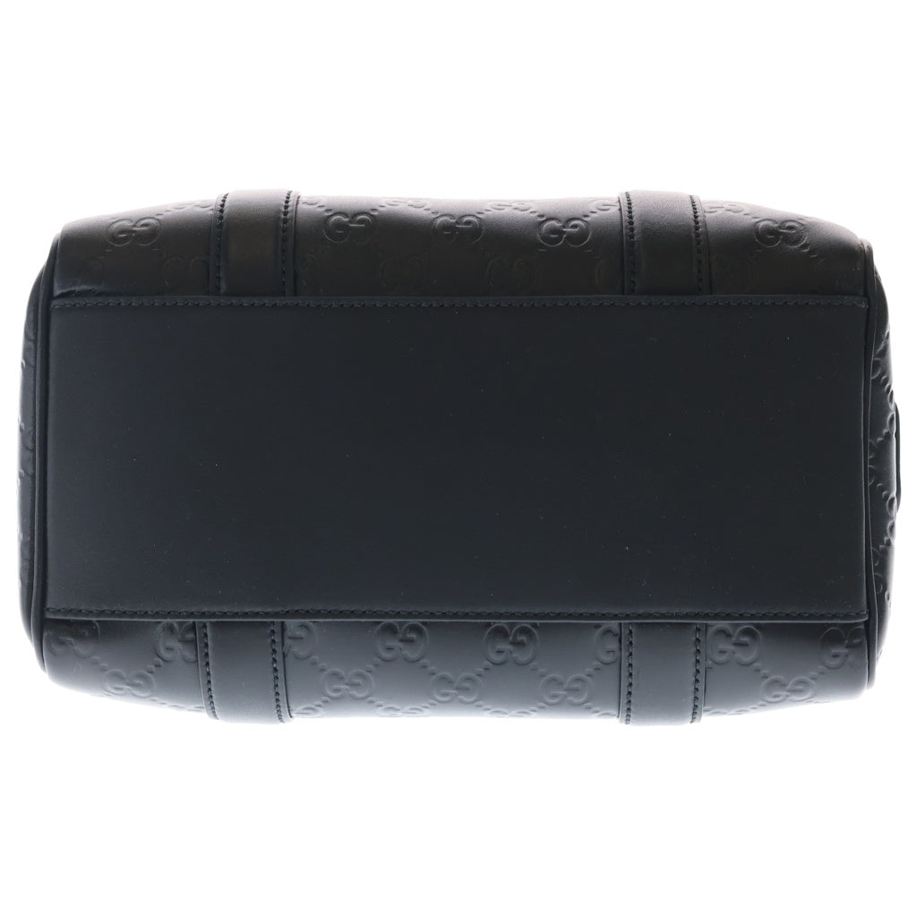 GUCCI(グッチ) GGエンブレム 2WAYバッグ ショルダーバッグ ボストンバッグ ブラック レザー 855789 シルバー金具 レディース