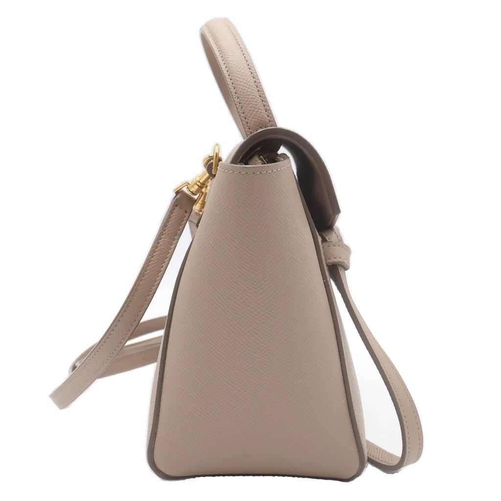 CELINE(セリーヌ) ピコ ベルトバッグ レザー 2WAY ショルダーバッグ ハンドバッグ ベージュ レディース