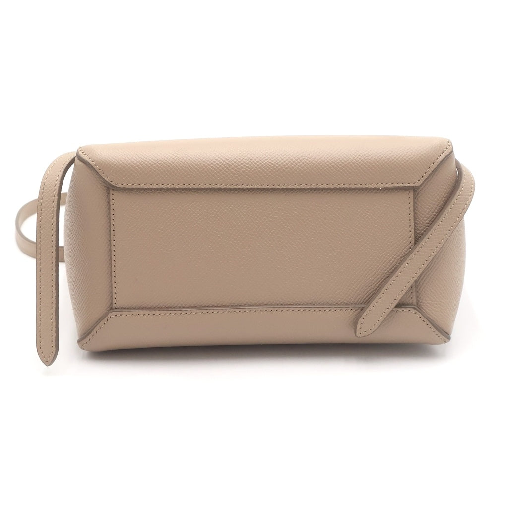 CELINE(セリーヌ) ピコ ベルトバッグ レザー 2WAY ショルダーバッグ ハンドバッグ ベージュ レディース