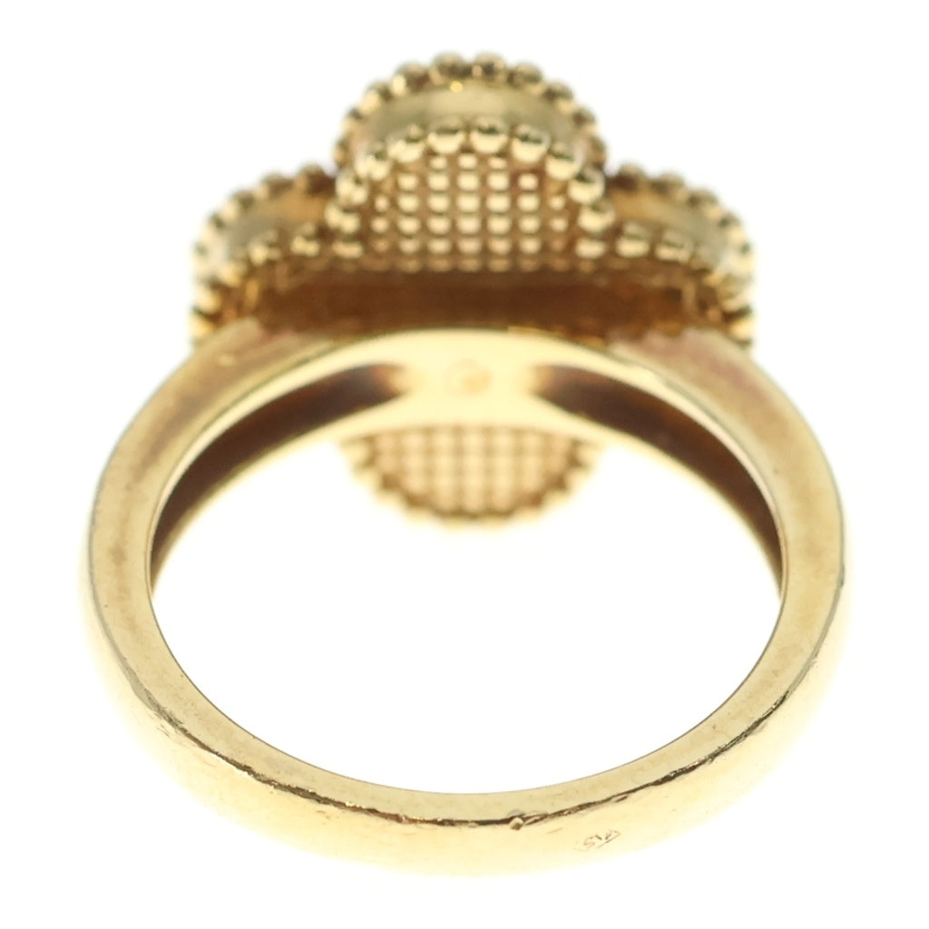 Van Cleef & Arpels(ヴァンクリーフアンドアーペル) ヴィンテージアルハンブラ マザーオブパール 1P ダイヤリング ゴールド K18YG #49 レディース