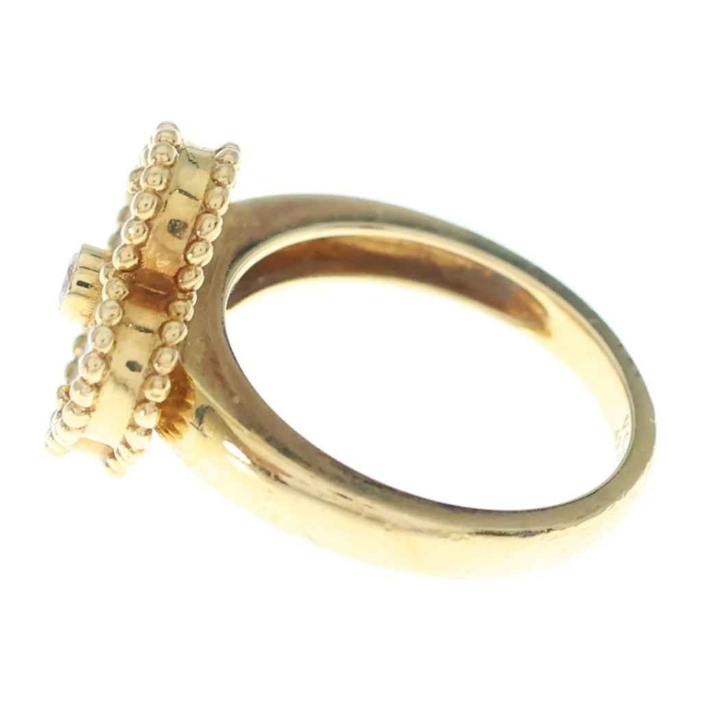 Van Cleef & Arpels(ヴァンクリーフアンドアーペル) ヴィンテージアルハンブラ マザーオブパール 1P ダイヤリング ゴールド K18YG #49 レディース