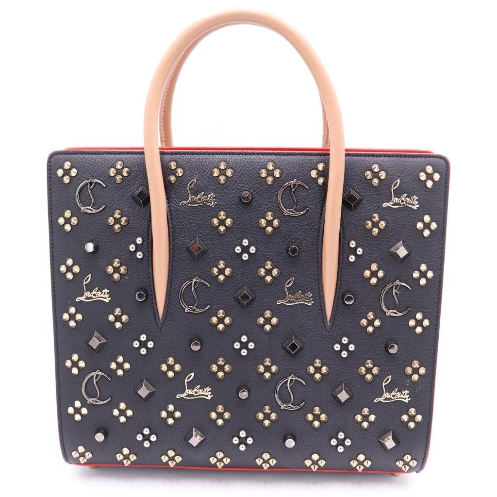 CHRISTIAN LOUBOUTIN(クリスチャンルブタン) パロマ スタッズ レザー 2WAY ショルダーバッグ ハンドバッグ ブラック/レッド レディース