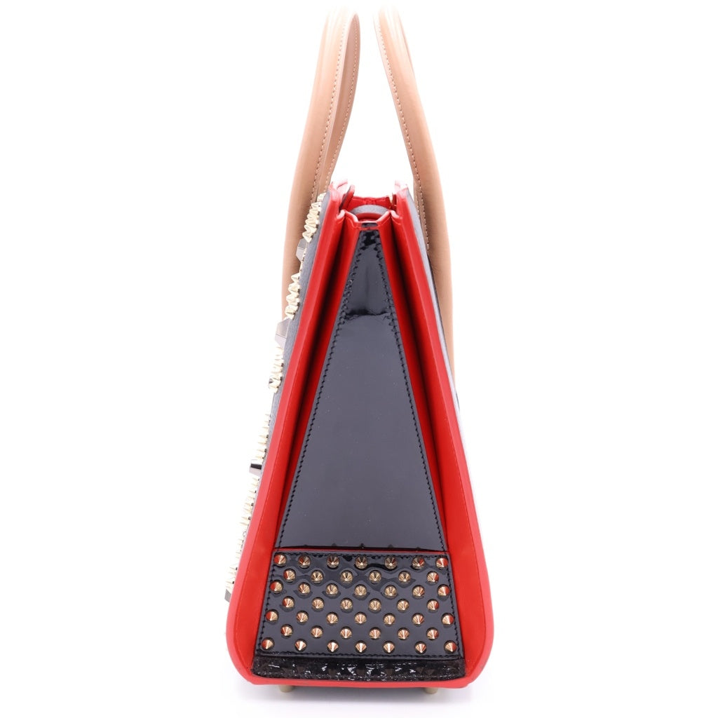CHRISTIAN LOUBOUTIN(クリスチャンルブタン) パロマ スタッズ レザー 2WAY ショルダーバッグ ハンドバッグ ブラック/レッド レディース