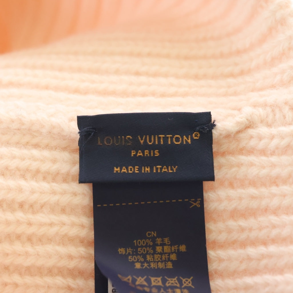 LOUIS VUITTON(ルイヴィトン) LVヘッドライン プレシャスドラゴン ロゴ刺繍 ニットキャップ ビーニー 帽子 ピンク M79549 レディース