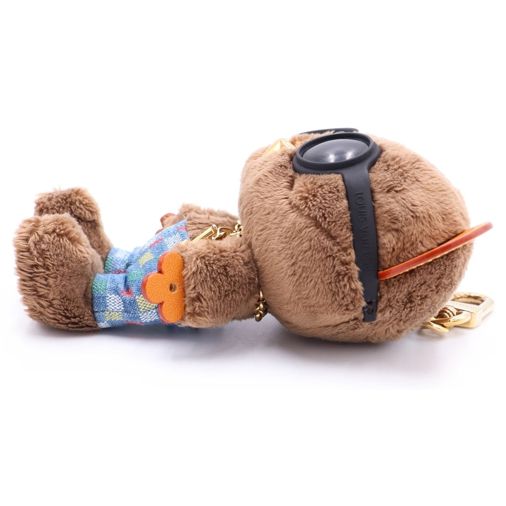 LOUIS VUITTON(ルイヴィトン) LV×NIGO LVベア バッグチャーム キーホルダー ブラウン M03178 ゴールド金具 レディース