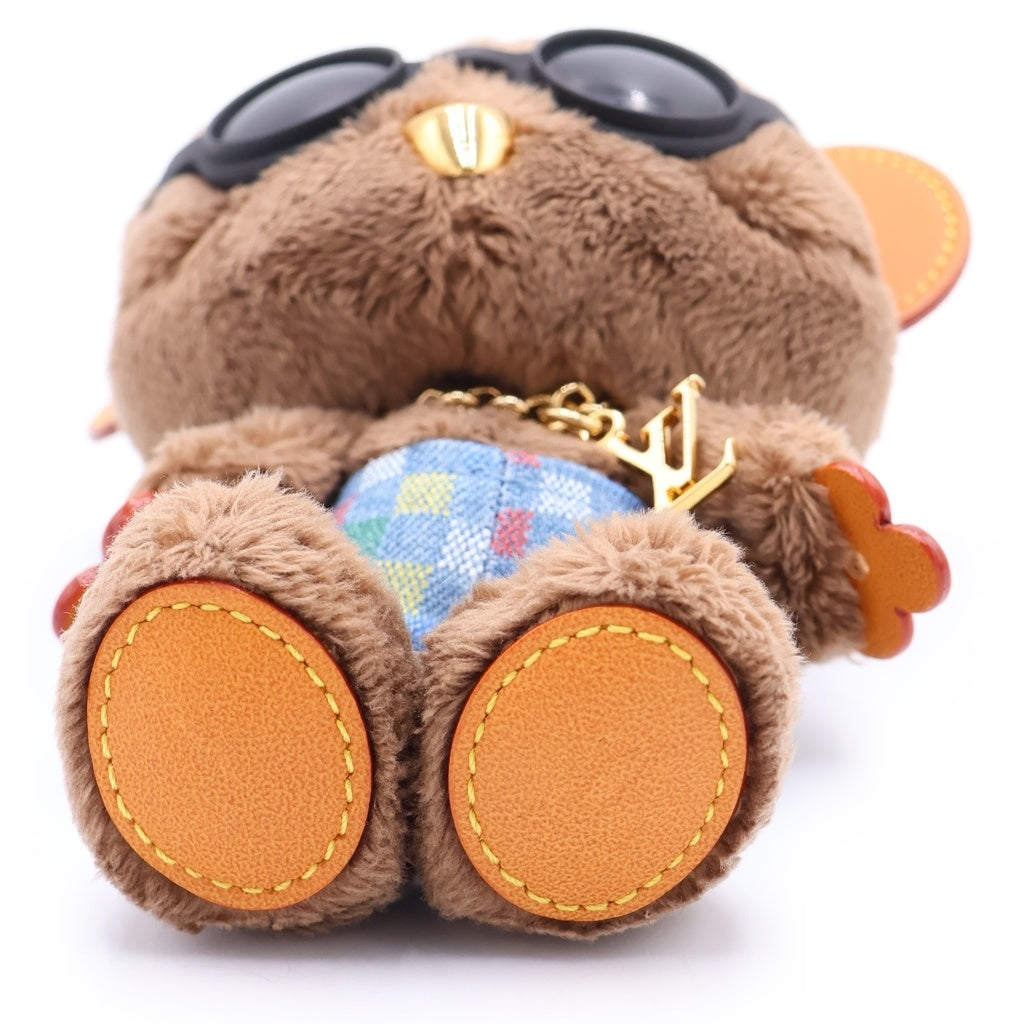 LOUIS VUITTON(ルイヴィトン) LV×NIGO LVベア バッグチャーム キーホルダー ブラウン M03178 ゴールド金具 レディース