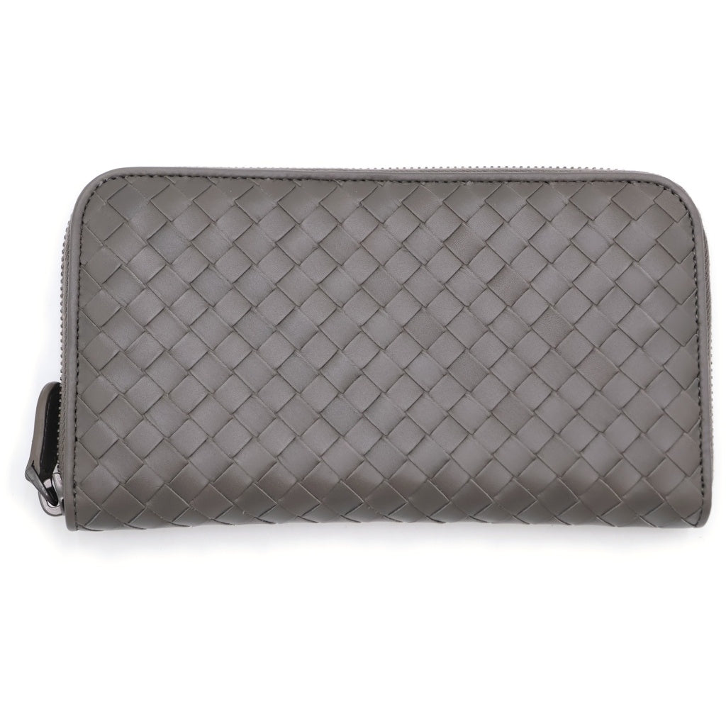 BOTTEGA VENETA(ボッテガヴェネタ) イントレチャート 長財布 ロングウォレット カードケース グレージュ レザー