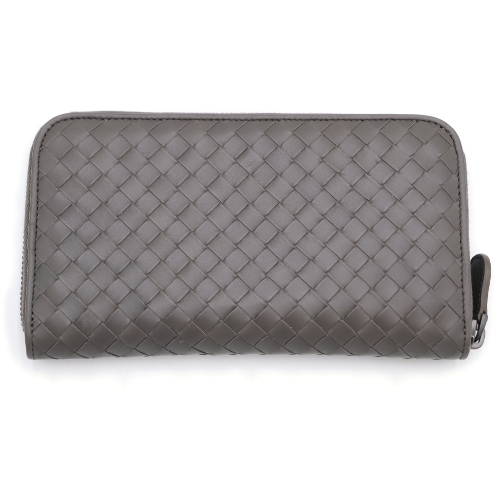 BOTTEGA VENETA(ボッテガヴェネタ) イントレチャート 長財布 ロングウォレット カードケース グレージュ レザー
