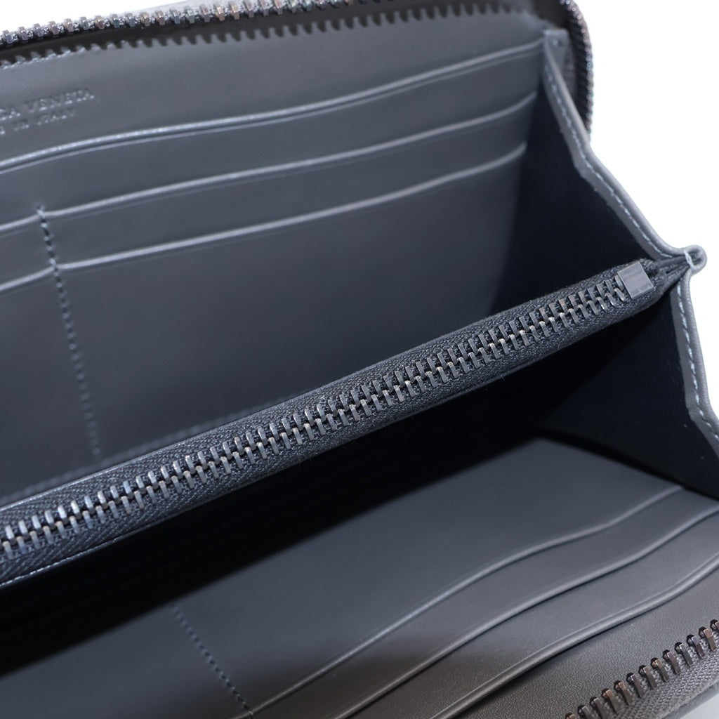 BOTTEGA VENETA(ボッテガヴェネタ) イントレチャート 長財布 ロングウォレット カードケース グレージュ レザー