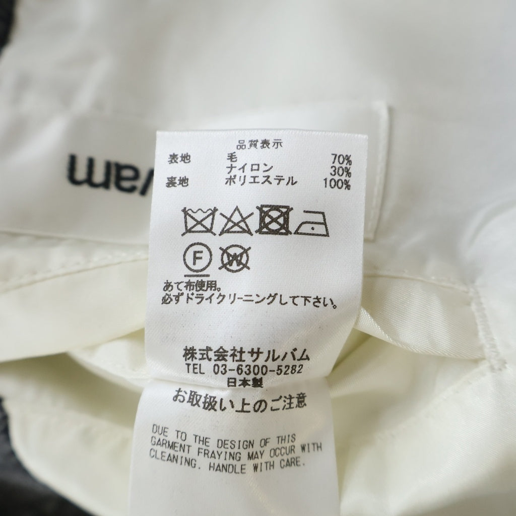 sulvam(サルバム) 23AW 3button piping jacket ウールテーラードジャケット グレー