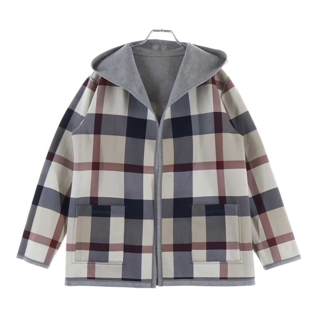 BLUE LABEL CRESTBRIDGE(ブルーレーベルクレストブリッジ) リバーシブルフーディー ノバチェック グレー×ベージュ #38 55F04-426-07 レディース