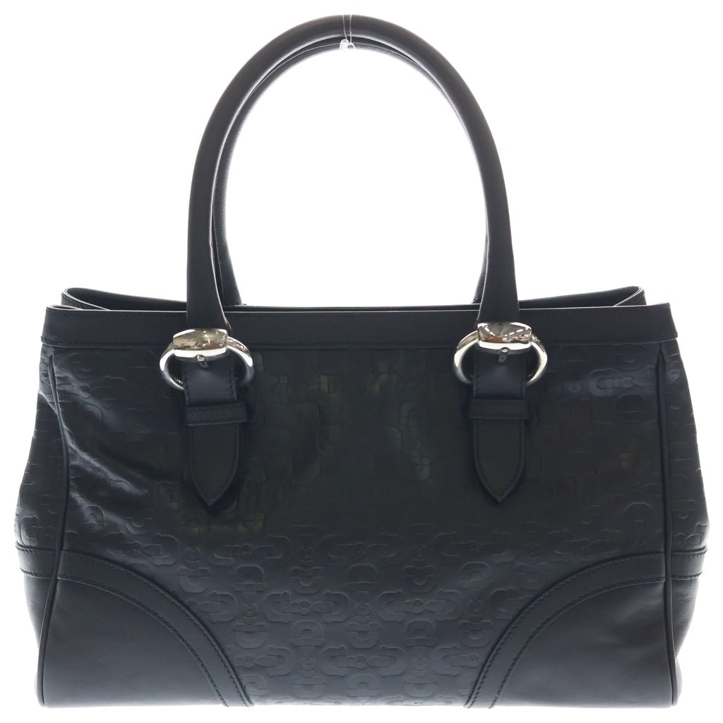 GUCCI(グッチ) ホースビット レザー トートバッグ シルバー金具 ブラック 289716 レディース