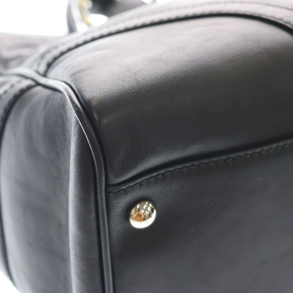GUCCI(グッチ) ホースビット レザー トートバッグ シルバー金具 ブラック 289716 レディース