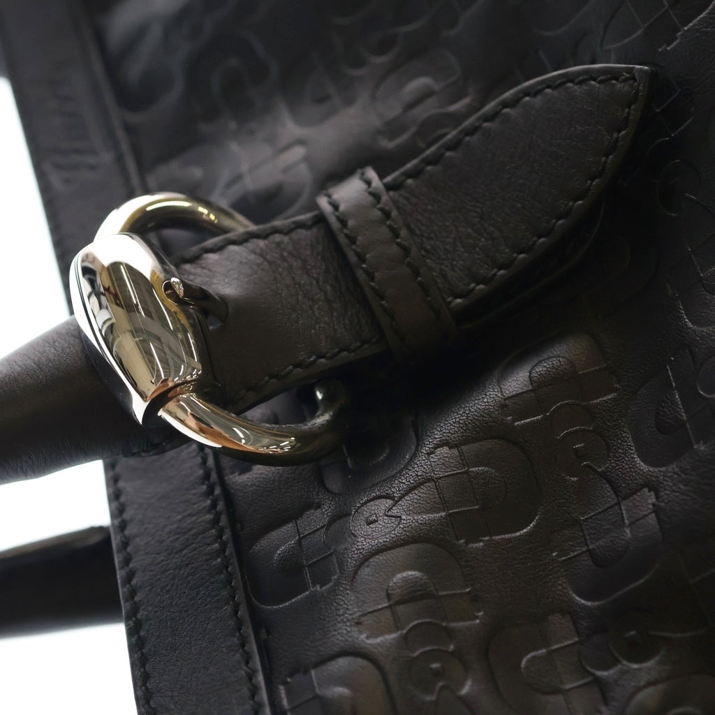GUCCI(グッチ) ホースビット レザー トートバッグ シルバー金具 ブラック 289716 レディース