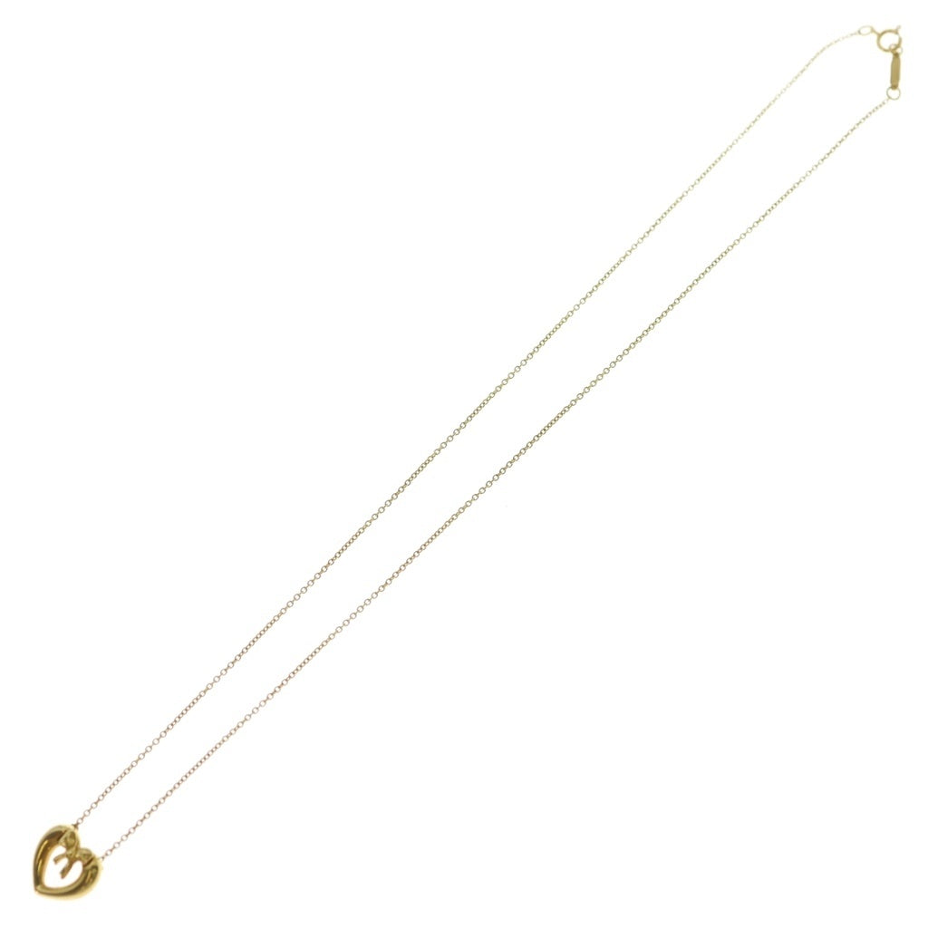 TIFFANY & Co.(ティファニー) ハート&リボン ネックレス ペンダント チェーン イエローゴールド K18 レディース
