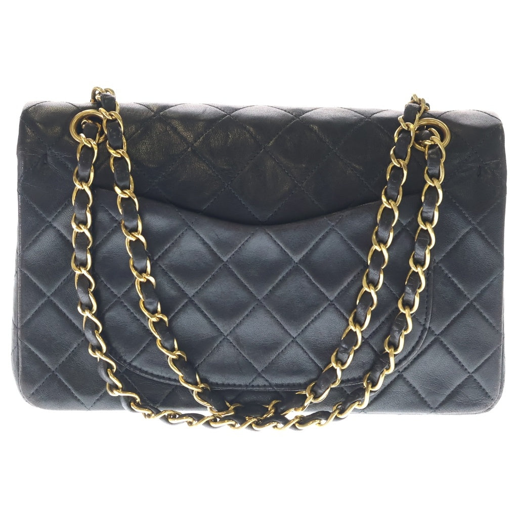 CHANEL(シャネル) マトラッセ23 ダブルフラップ チェーンショルダーバッグ ブラック ラムスキン ゴールド金具 レディース