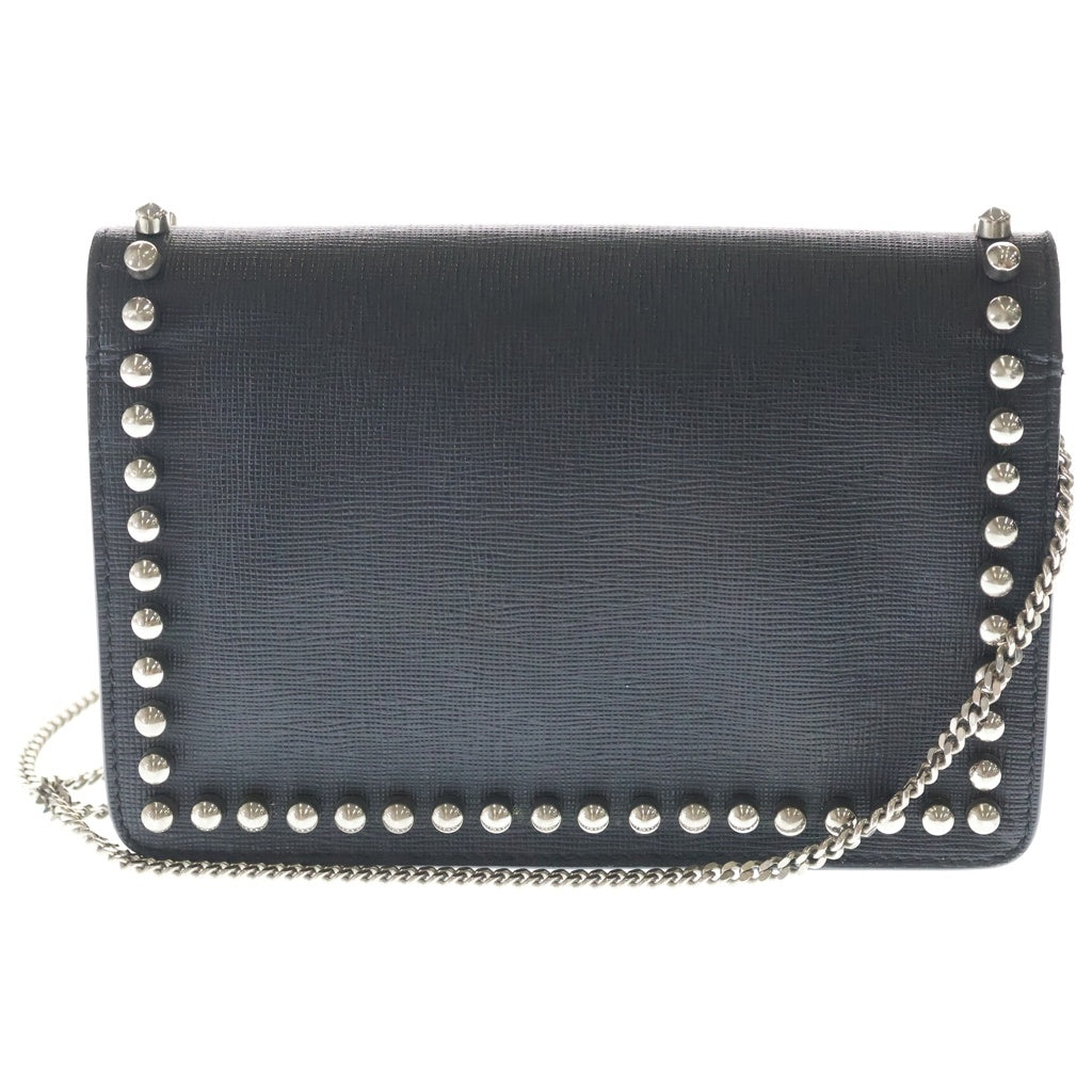 FENDI(フェンディ) カールラガーフェルド チェーンショルダーバッグ ミニバッグ ブラック レザー シルバー金具 レディース