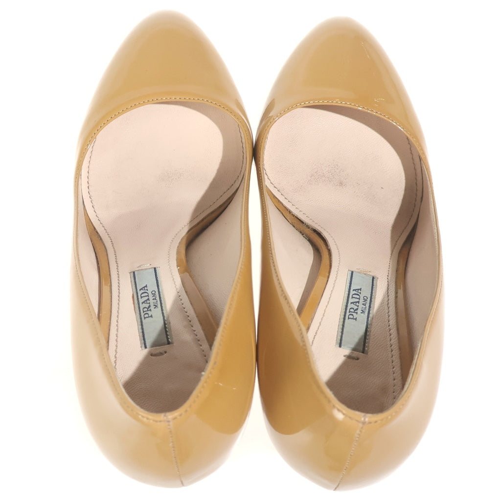 PRADA(プラダ) ヒールパンプス マスタードイエロー パテントレザー #36 レディース