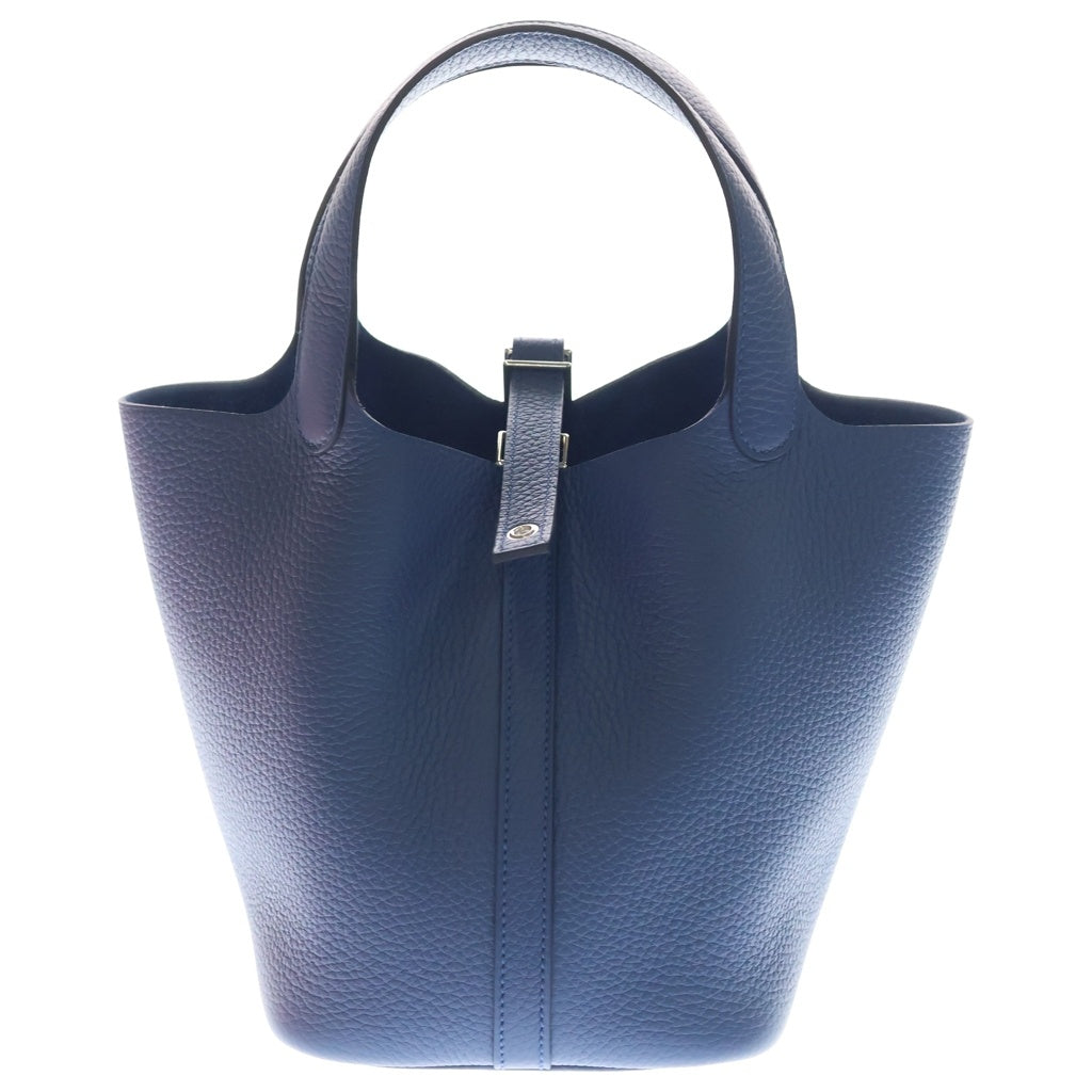 HERMES(エルメス) ピコタンロックPM トリヨンクレマンス シルバー金具 ハンドバッグ G刻印 ブルータイ レディース