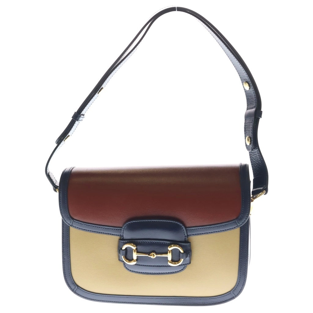 GUCCI(グッチ) ホースビット 1955 ショルダーバッグ ボルドー/ベージュ/ブルー PVCレザー 602204 レディース