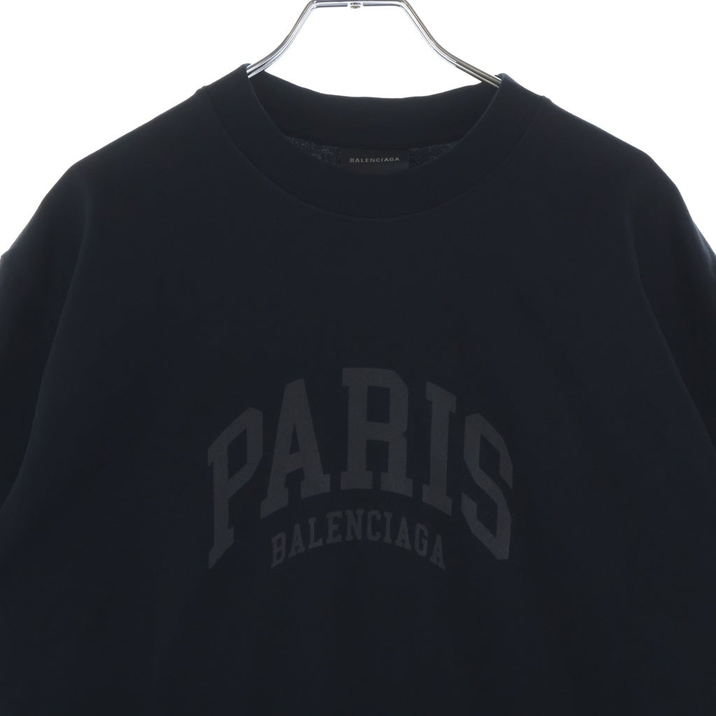 BALENCIAGA(バレンシアガ) 22AW CITIES PARIS MEDIUM FIT T-SHIRT パリロゴプリント半袖Tシャツ ブラック #XXS 612966