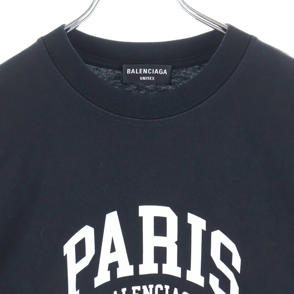 BALENCIAGA(バレンシアガ) 22AW CITIES PARIS MEDIUM FIT T-SHIRT パリロゴプリント半袖Tシャツ ブラック #XS 612966